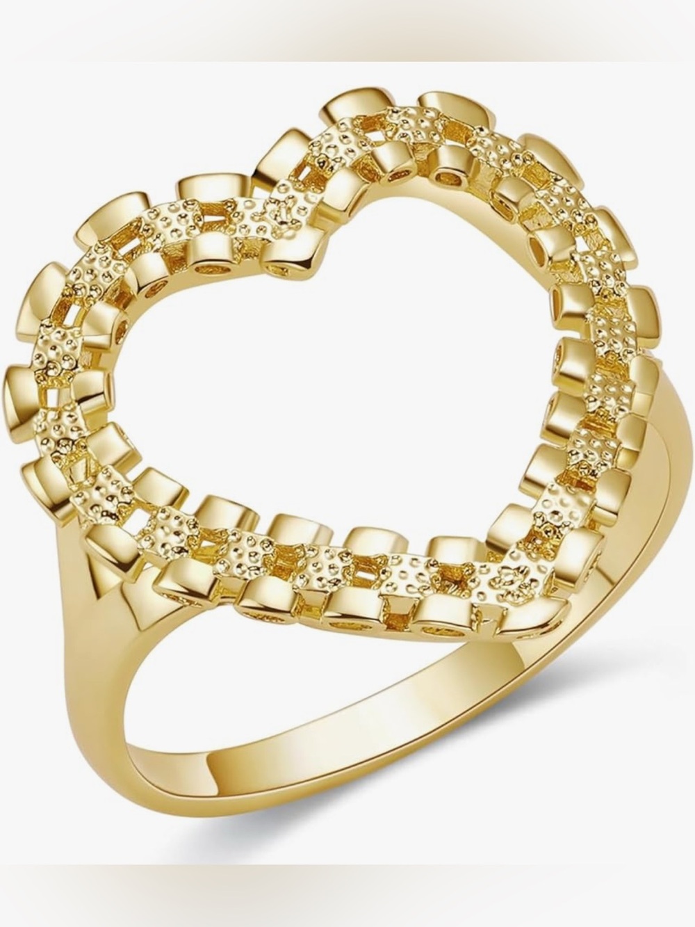 Gorgeous Neiman Marcus 18KT Gold Vermeil heart nugget Ring size 8